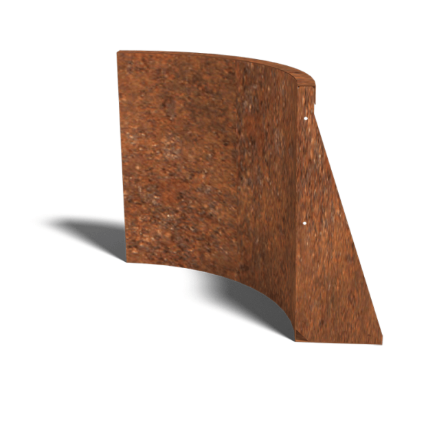 Cortenstaal keerwand binnenbocht 100x100x30cm