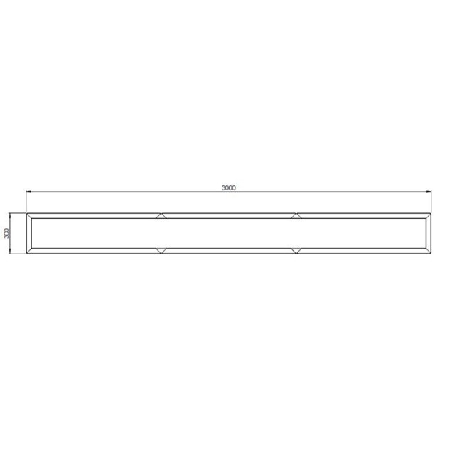 Cortenstaal plantenbak Rechthoek XL 300x30x40cm