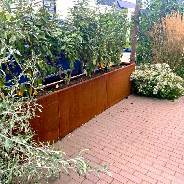 Cortenstaal plantenbak Rechthoek XL 300x30x40cm