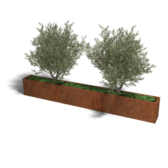 Cortenstaal plantenbak Rechthoek XL 300x30x40cm