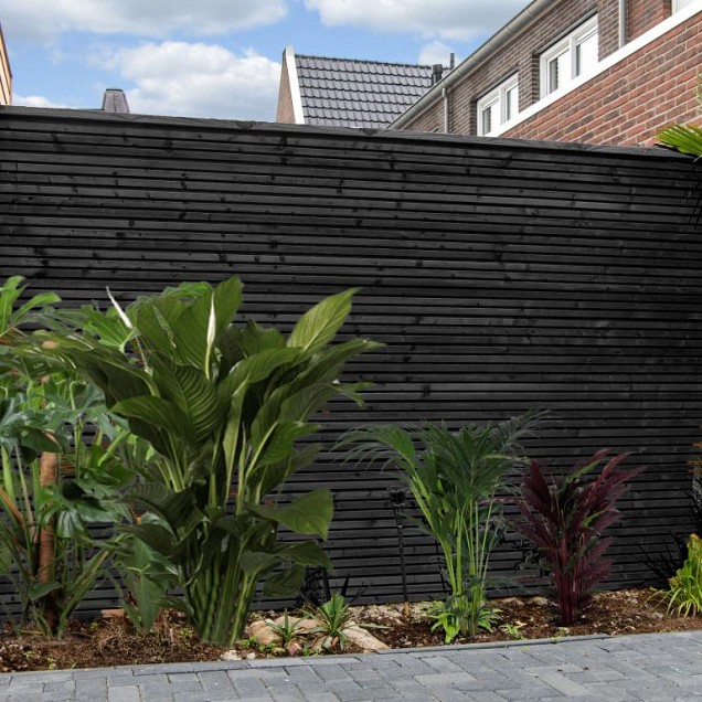 *Douglas triple profiel Rhombus dubbelzijdig 28x140x4000mm (Wb 134mm) Zwart