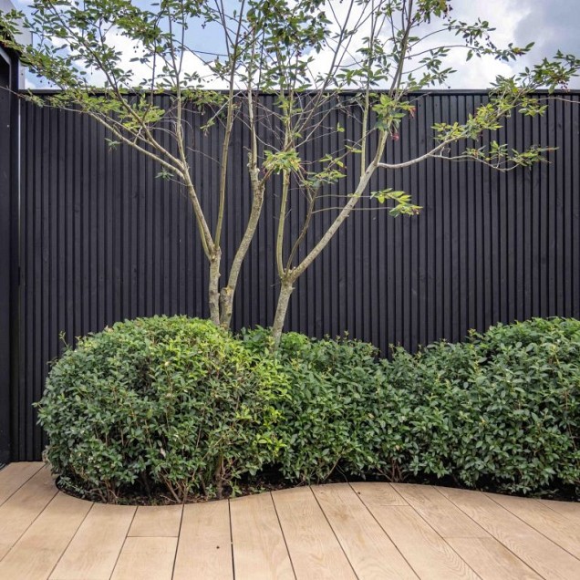 *Douglas triple profiel Rhombus dubbelzijdig 28x140x4000mm (Wb 134mm) Zwart