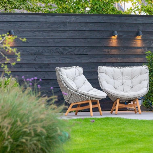 *Vuren Zweeds rabat fijnbezaagd 11-27x195x4000mm, zwart gedompeld