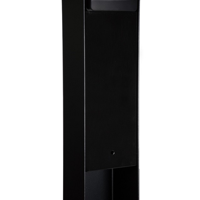 *Tuinpaal zwart RVS met dubbel stopcontact 8.5x8.5x65cm