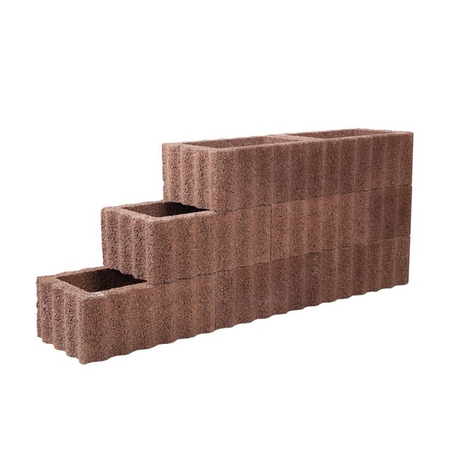 *Rechthoekflor bruin/rood 40x60x25cm