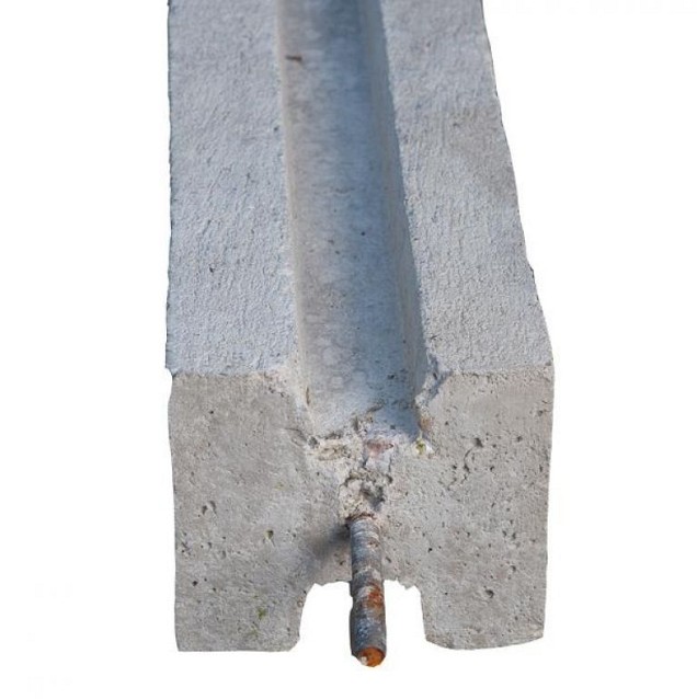 Betonpaal Tussenpaal met pin Grijs 12x12x233+60cm