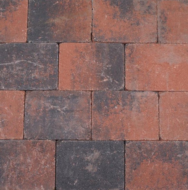 Kobbelstone Getrommeld Rood/Zwart