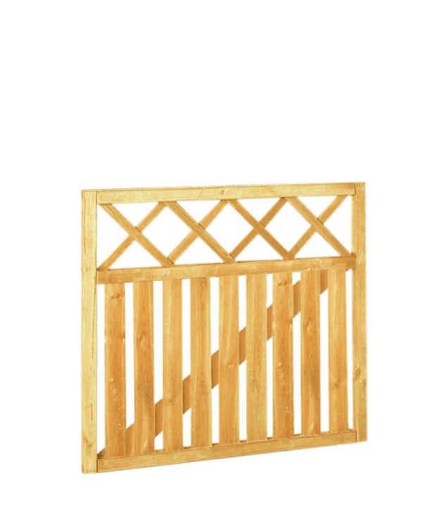 Rechthekpoort met trellis 100 x 90 cm, groen ge‹mpregneerd.