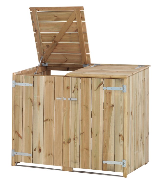 *Dubbele containerkast geïmpregneerd 150 (B)x127/115 (H)x91 (D)     OP=OP