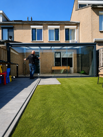 Schuifpui Aluminium 2 delig - 2000 mm breedte 44.2 Glas Helder
