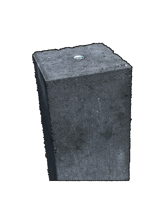 *Betonpoer zwart 15x15x60cm met schroefhuls M16