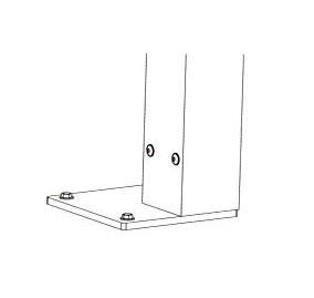 Voetplaat hoek200x200mm t.b.v. 100x100mm Aluminium staander Pergola