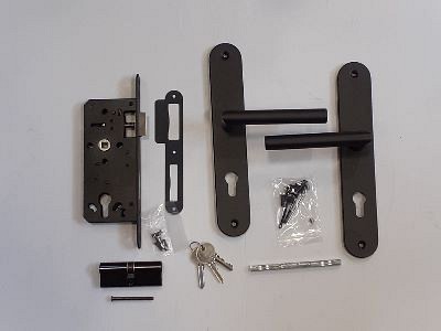 *Hang- en sluitwerk ZWART Cilinder compleet excl. duimen t.b.v. 155cm Stalen frame