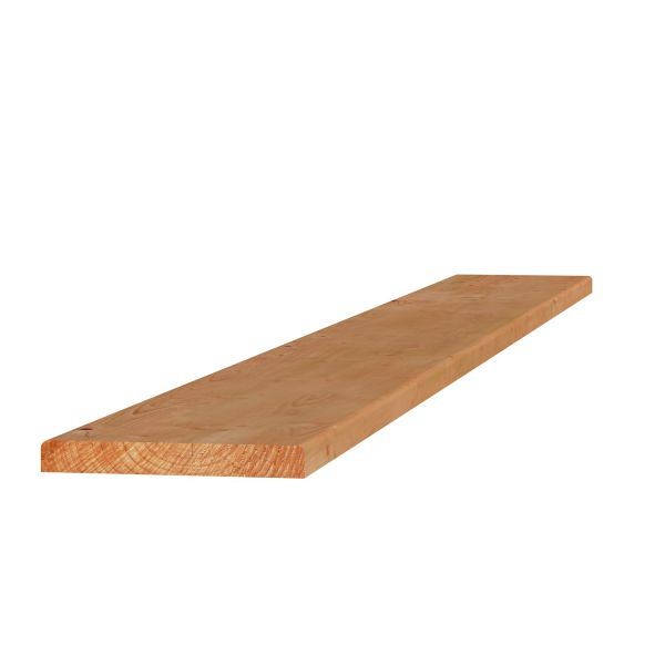 Douglas plank 1 zijde geschaafd, 1 zijde fijnbezaagd 28x195x3000mm kleurloos ge?mpregneerd.