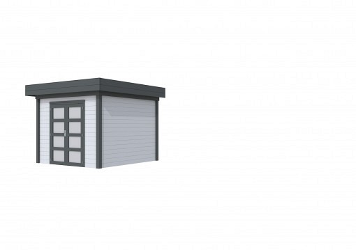 Tuinhuis Bosuil 300x300cm, lichtgrijs/antraciet gespoten.