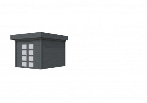 Tuinhuis Bosuil 300x300cm, antraciet gespoten.