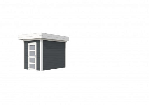 Tuinhuis Kiekendief 200x300cm, antraciet/wit gespoten.