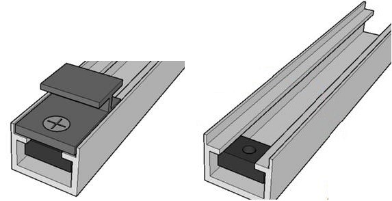 *Alu rail t.b.v. cladded fence / profi-wall 206cm