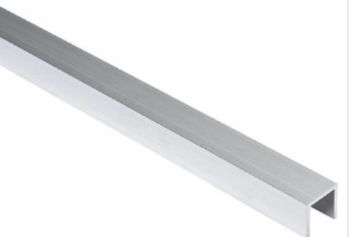 Aluminium U-profiel - hoogte: 30mm - lengte: 1365mm - breedte: 16mm - dikte: 2mm (t.b.v. schuifpoorten)