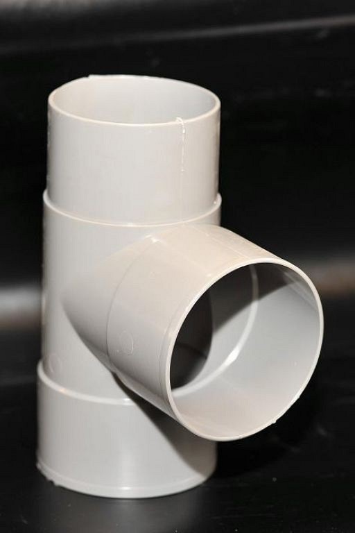 *PVC WA T-stuk 75mm grijs 45°