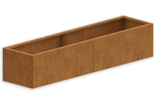 Cortenstaal plantenbak Rechthoek XL 160x50x40cm