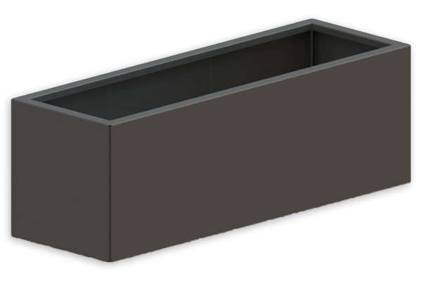 Gepoedercoat staal plantenbak Rechthoek 100x120x30cm RAL7016  met bodemplaat